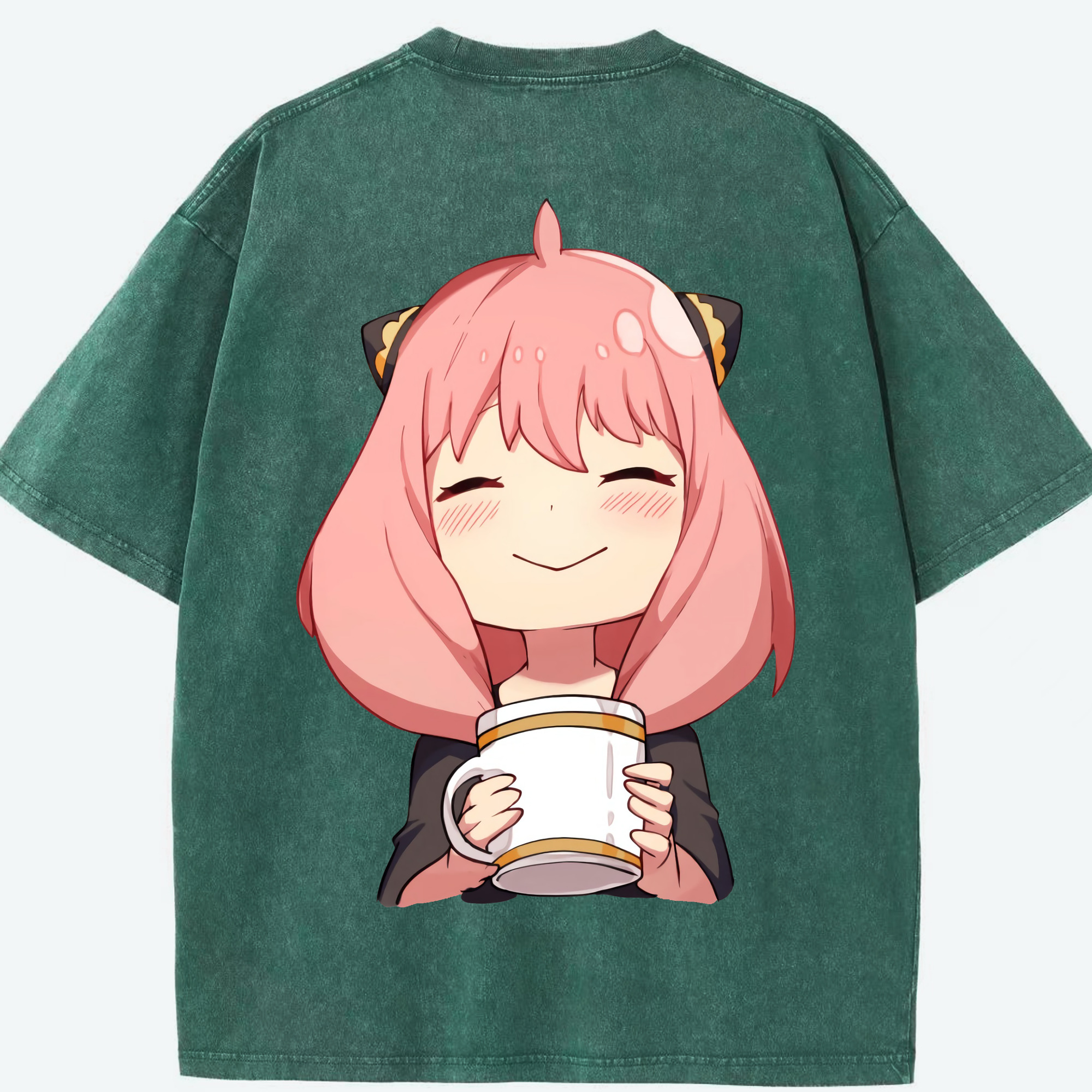 （画像用） SPY×FAMILY间谍家家酒 綿100% ヴィンテージ風 半袖Tシャツ（背面プリント）